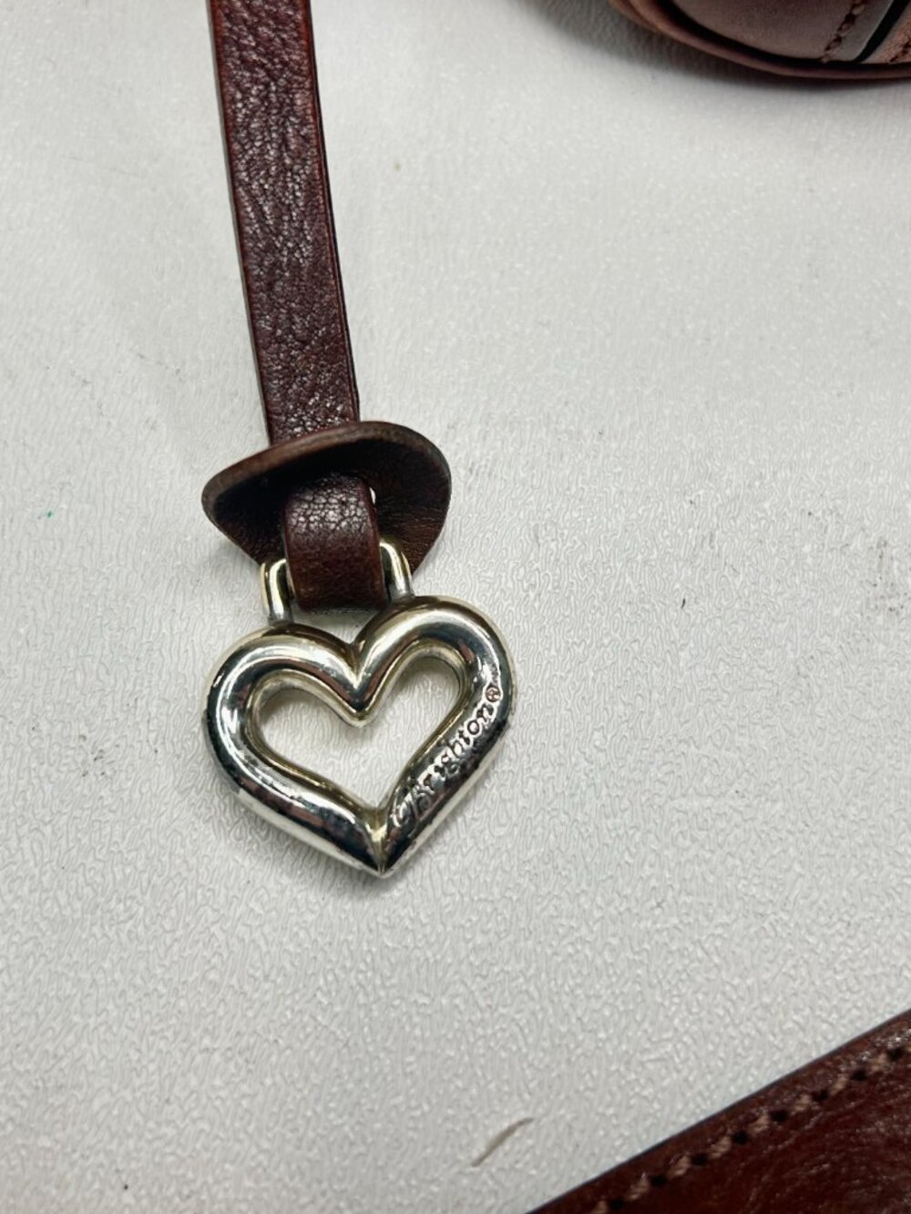 BRIGHTON Ferrara Dominique Leather Crossbody Camera Bag Whiskey Patchwork $295 - Picture 2 of 13